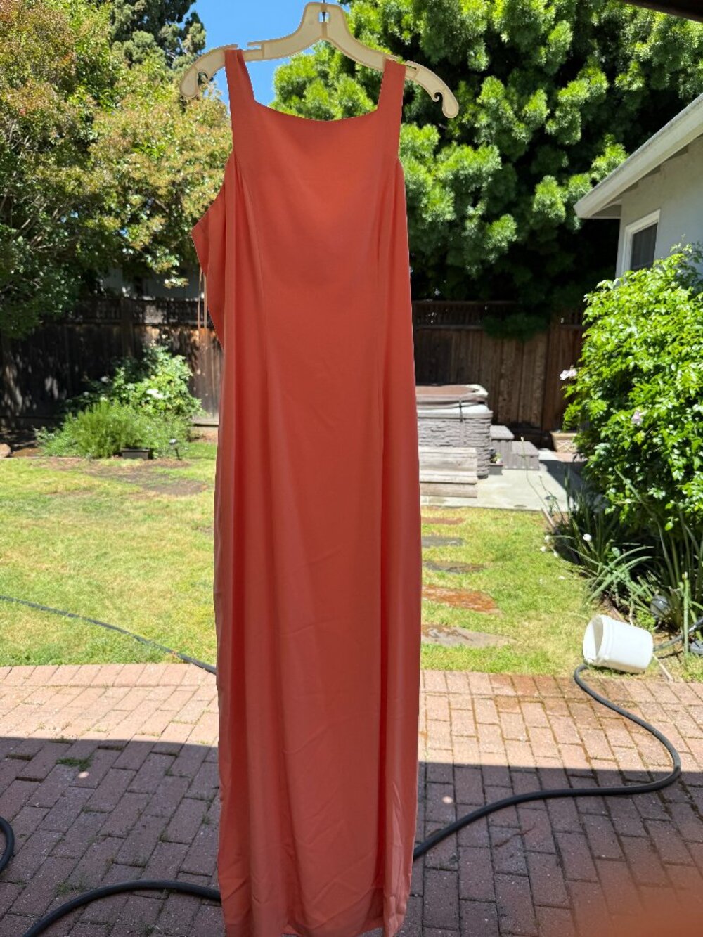 Coral tank crepe dress